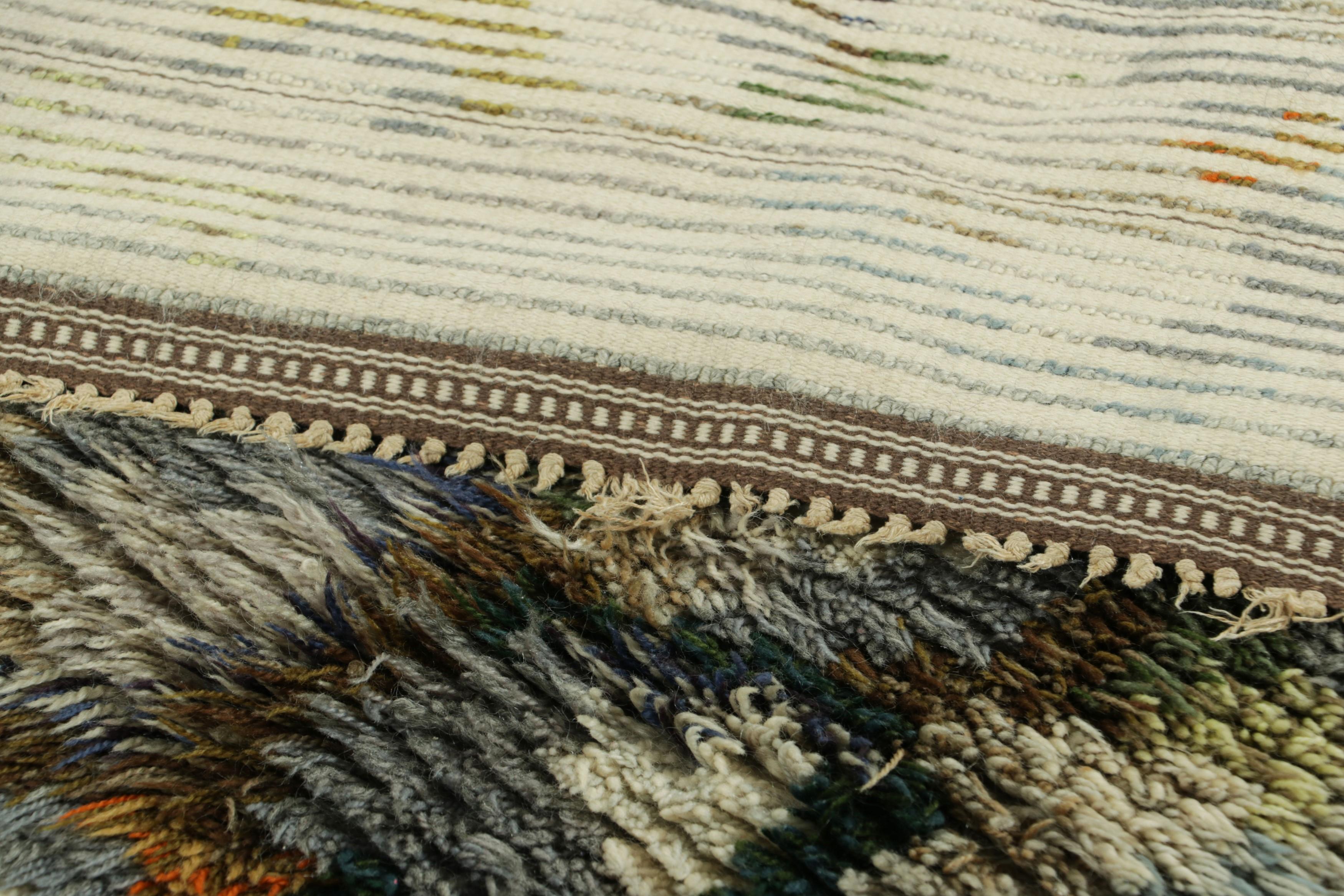 Vintage Swedish Rug with Polychromatic Geometric Pattern  Rug & Kilim For Sale 1