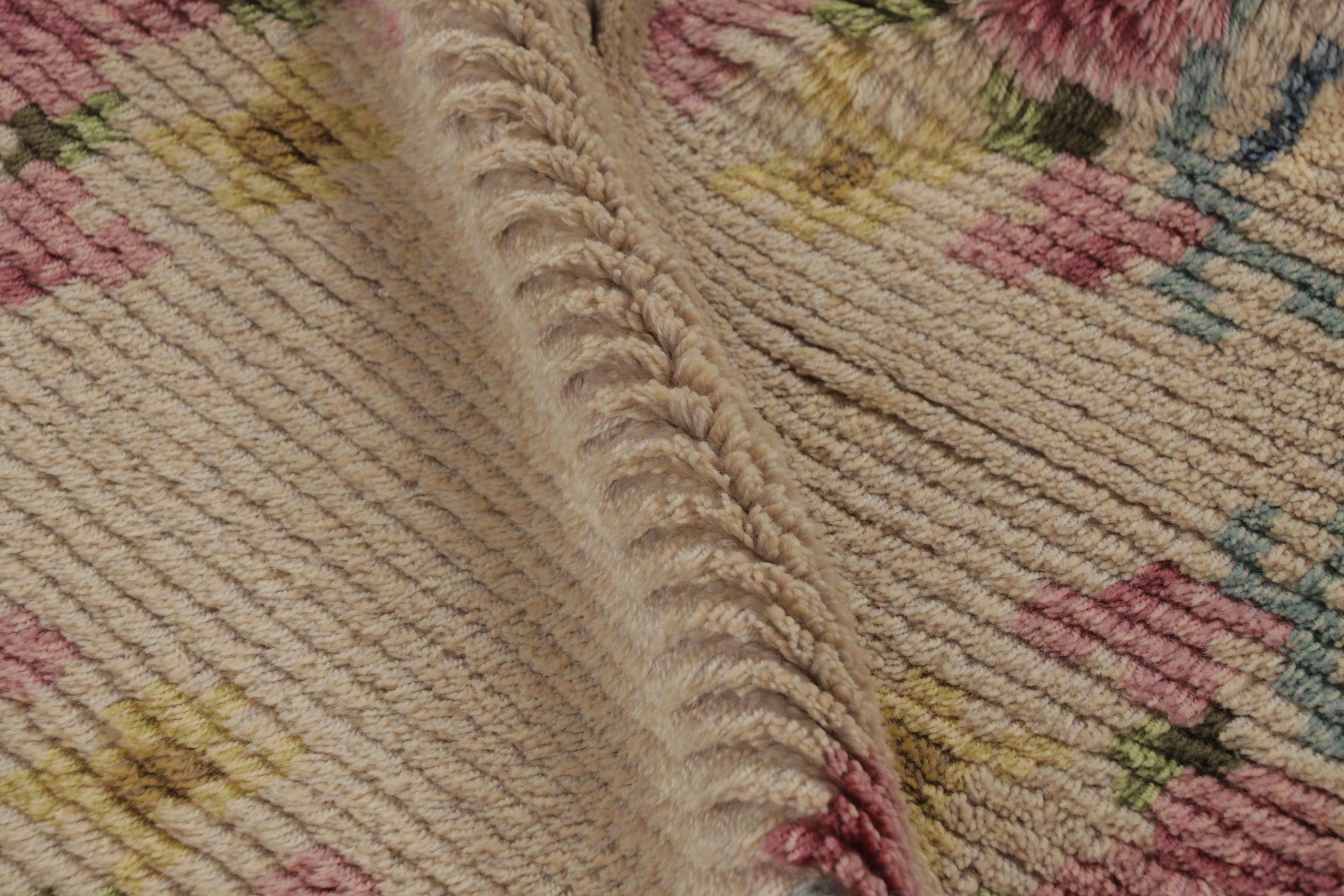 Vintage Swedish Rya Circle Rug, Buntes skandinavisches Blumenmuster-Rug & Kilim (Wolle) im Angebot