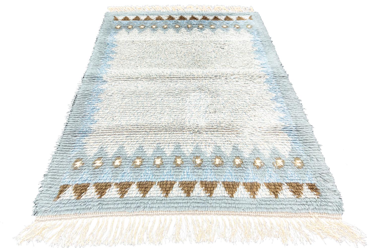 Scandinavian Modern Rya Rug Mid-Century  For Sale