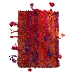 Vintage Swedish Rya Rug, Abstract Colour Field, Sunset, 4.11' x 7.3' - 1C1282