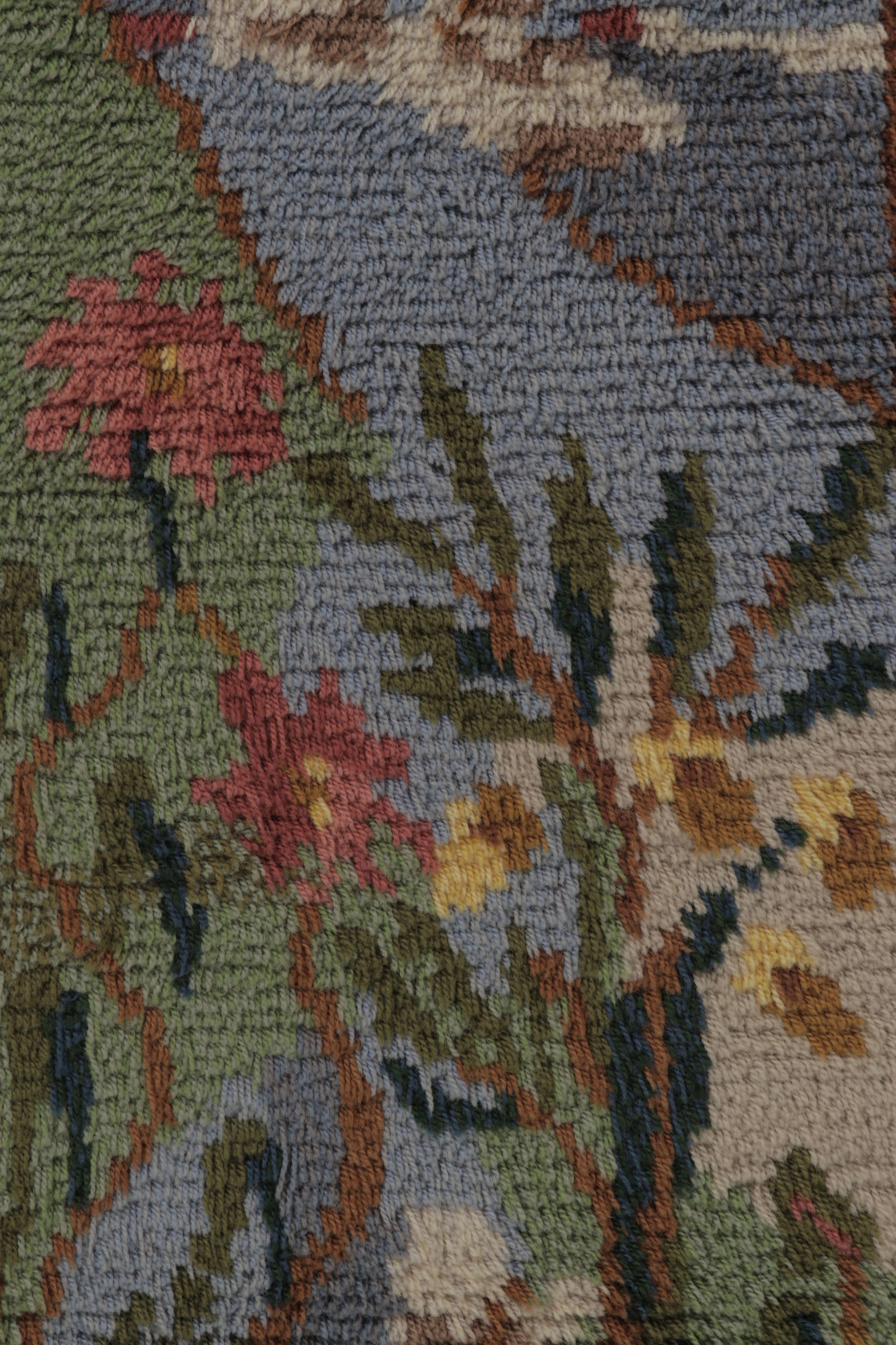 Alfombra Vintage Sueca Rya, Paisaje Pictórico Escandinavo Beige - Rug & Kilim Escandinavo moderno en venta