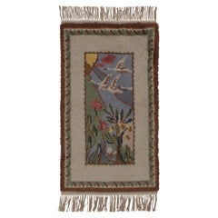 Tappeto Rya svedese vintage, paesaggio pittorico scandinavo beige - Rug
Kilim