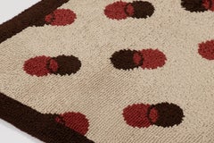 Vintage Swedish Rya Rug, Beige with Mid-Century Polka Dot Pattern - Rug & Kilim