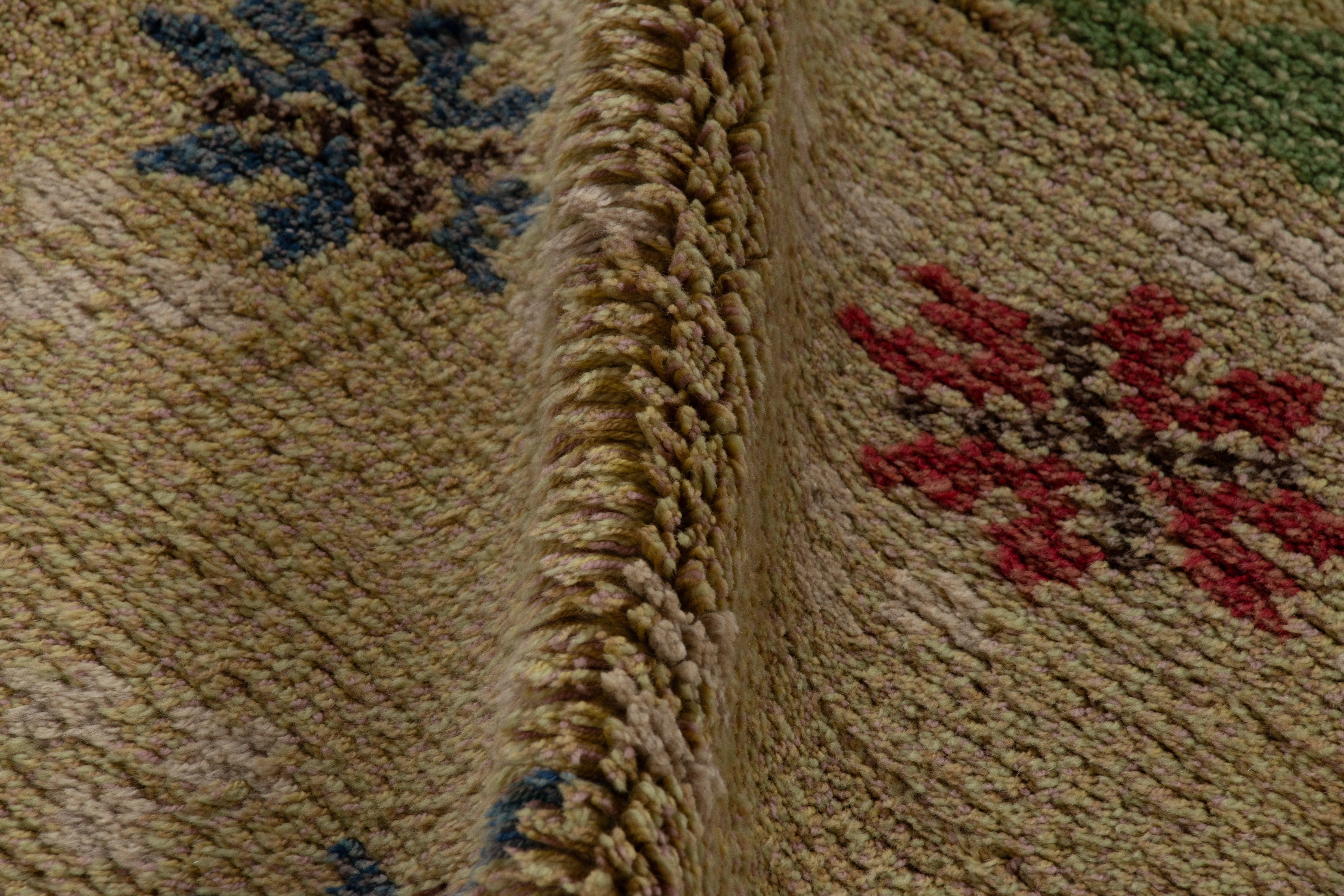 Schwedischer Vintage Rya Teppich, Beige mit skandinavischen Blumenmuster - Rug & Kilim im Angebot 1