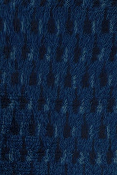 Vintage Swedish Rya Rug, Blue and Black Scandinavian Patterns - Rug & Kilim