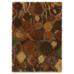 Alfombra sueca vintage Rya, atrevida policromía escandinava abstracta - Rug & Kilim