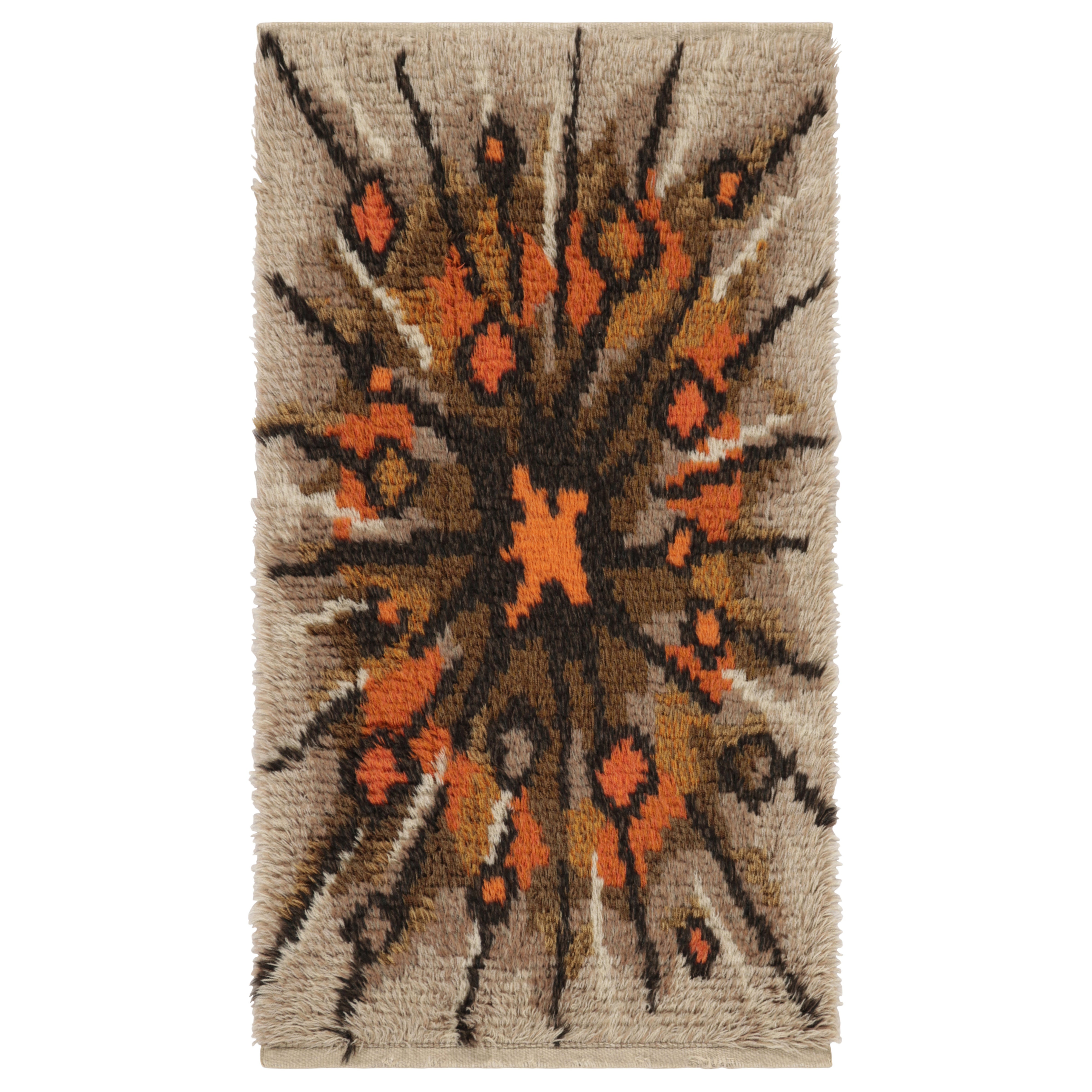 Vintage Schwedisch Rya Teppich, Bold Scandinavian Burst Geometrische Muster - Rug
Kilim