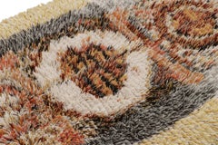 Vintage Swedish Rya Rug, Bold Scandinavian Geometric Medallions - Rug & Kilim