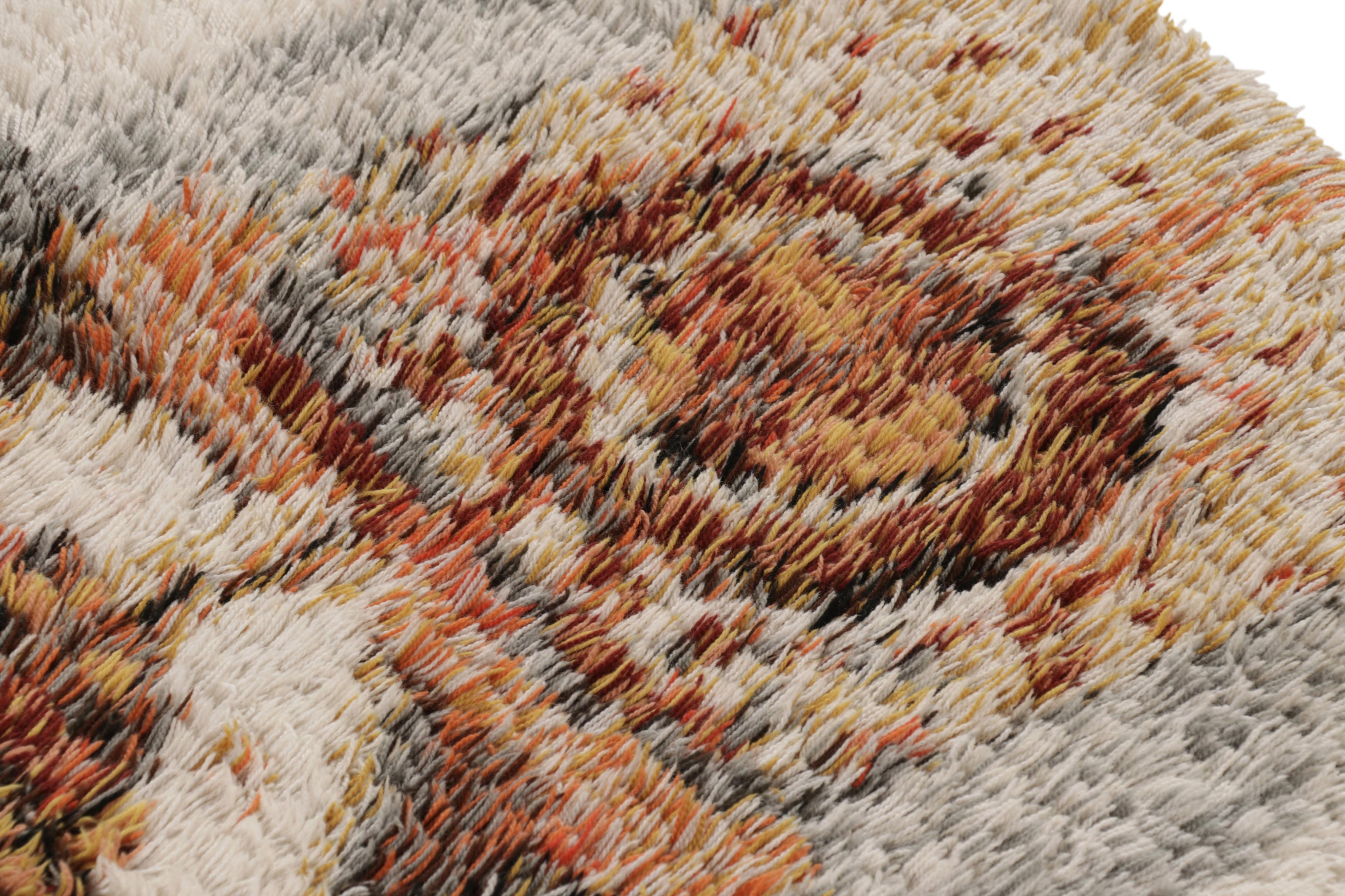 Alfombra sueca vintage Rya, atrevidos medallones geométricos escandinavos - Rug & Kilim Sueco en venta