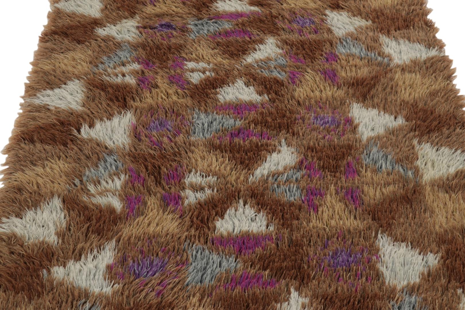 Vintage Swedish Rya Rug, kühnes skandinavisches geometrisches Muster - Rug & Kilim im Zustand „Gut“ im Angebot in Long Island City, NY
