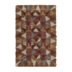 Vintage Swedish Rya Rug, Bold Scandinavian Geometric Pattern - Rug & Kilim