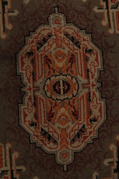 Vintage Swedish Rya Rug, Brown with Elaborate Geometric Medallion - Rug & Kilim