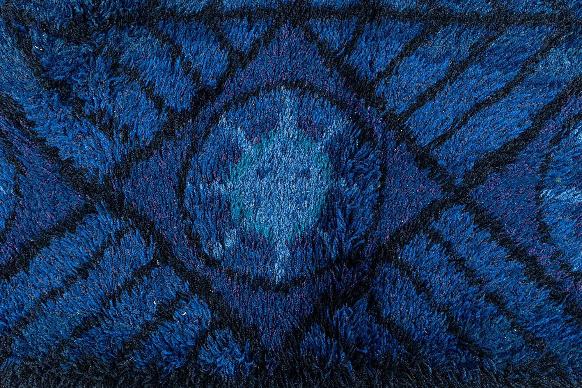 Hand-Woven Vintage Swedish Rya Rug by Marianne Richter Doris Leslie Blau Collection For Sale