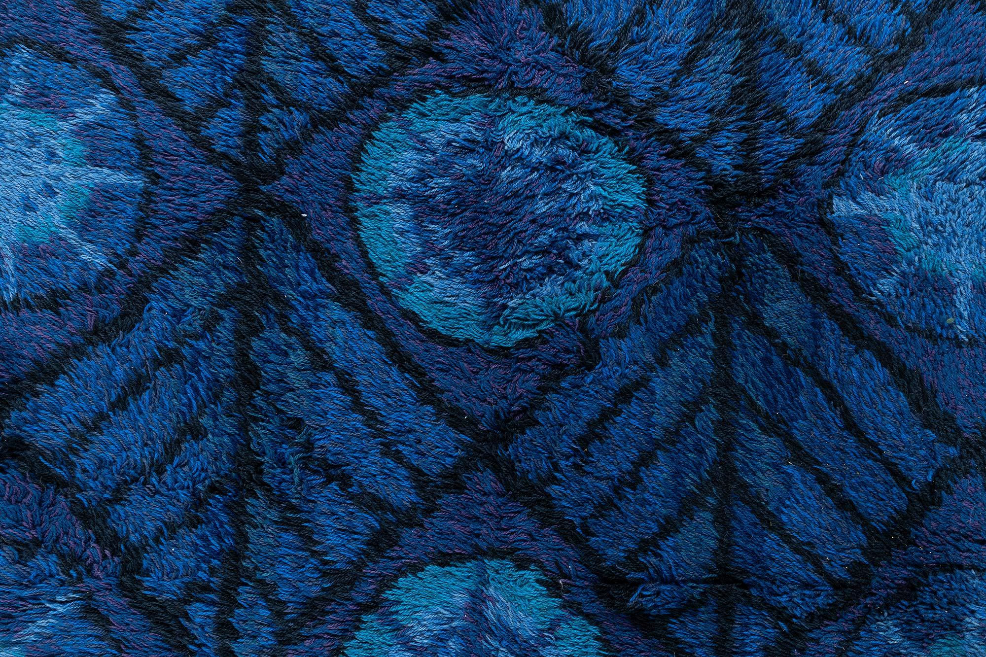 Vintage Swedish Rya Rug by Marianne Richter Doris Leslie Blau Collection In Good Condition For Sale In New York, NY