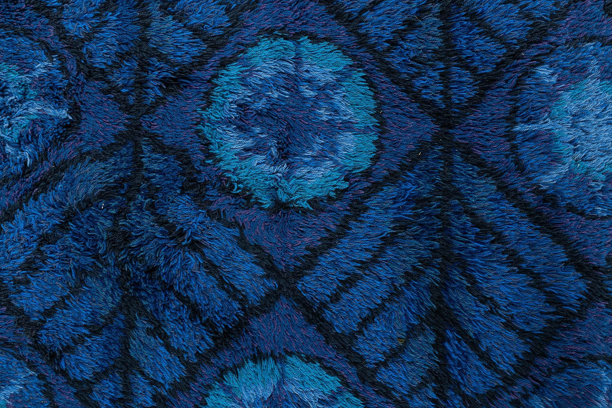 20th Century Vintage Swedish Rya Rug by Marianne Richter Doris Leslie Blau Collection For Sale