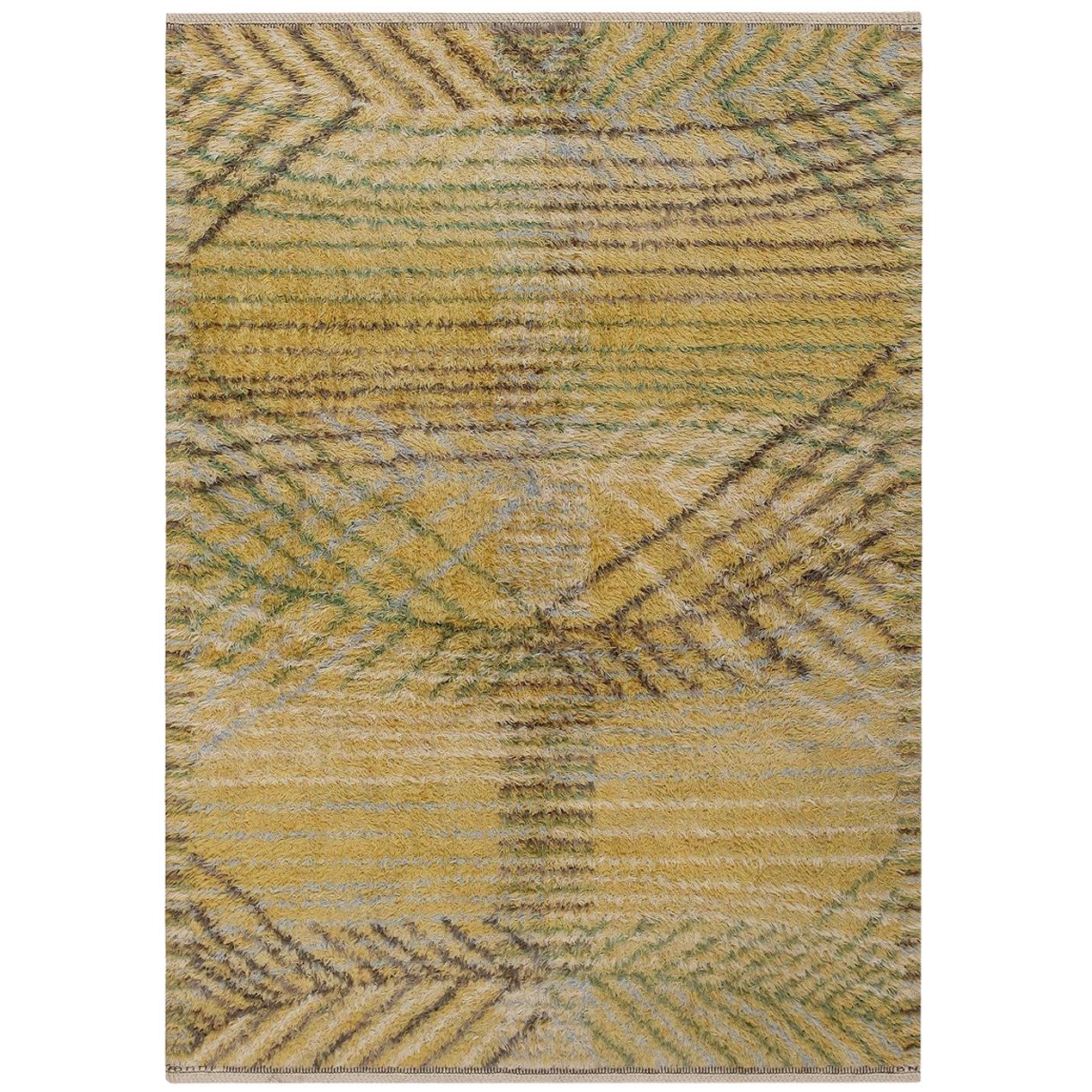 Abstract Red Rya Rug For Sale at 1stDibs