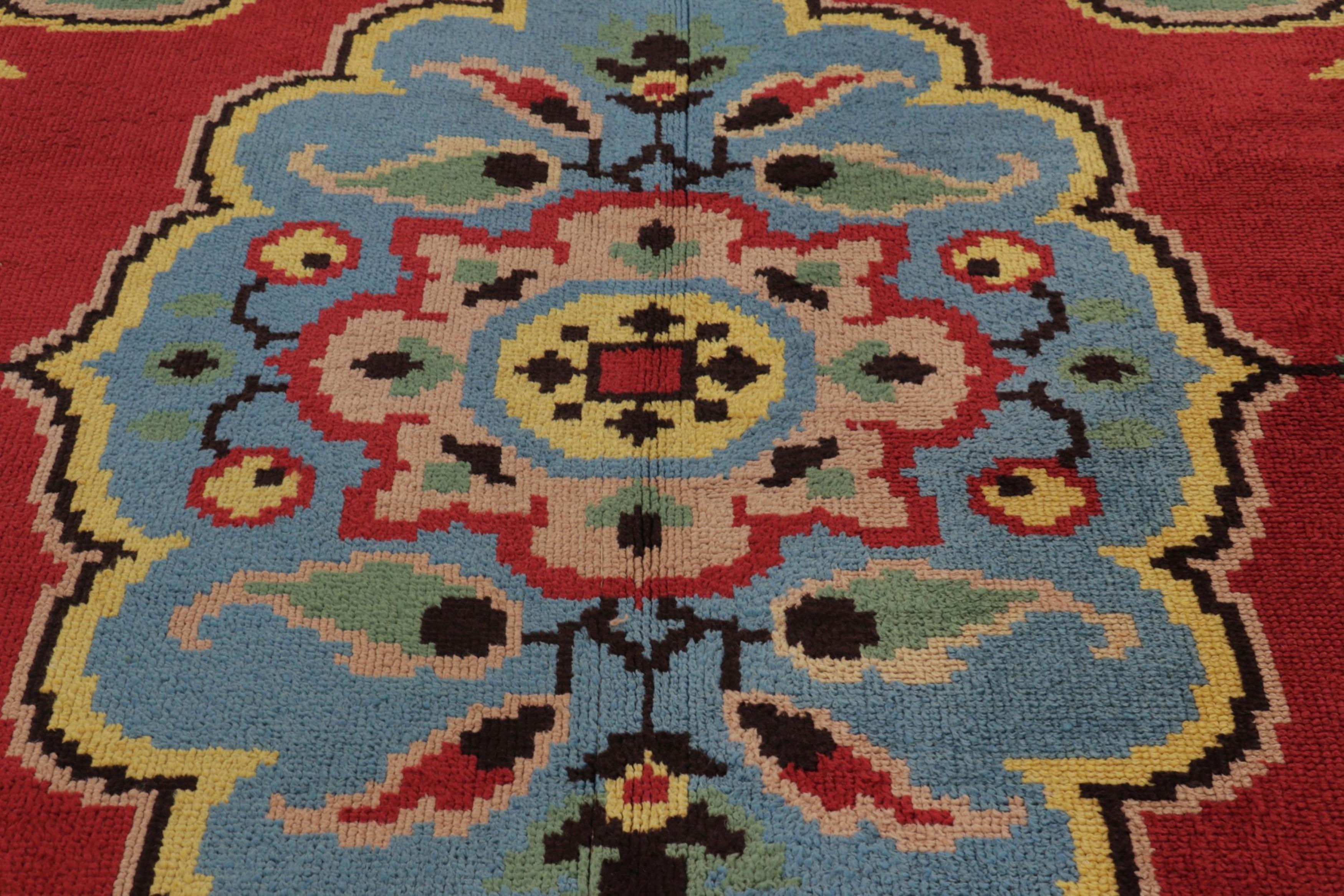 Vintage Swedish Rya Rug, Buntes skandinavisches Blumenmedaillon - Rug & Kilim (Schwedisch) im Angebot