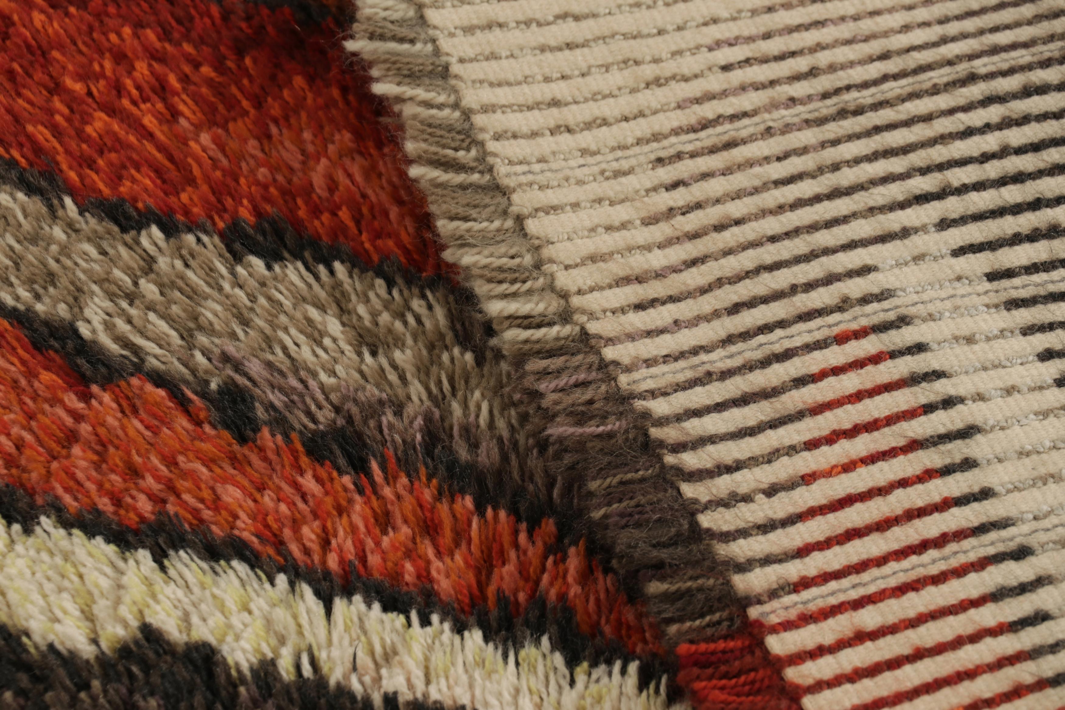 Vintage Swedish Rya Rug, Bunte skandinavische geometrische Muster - Rug & Kilim (Wolle) im Angebot