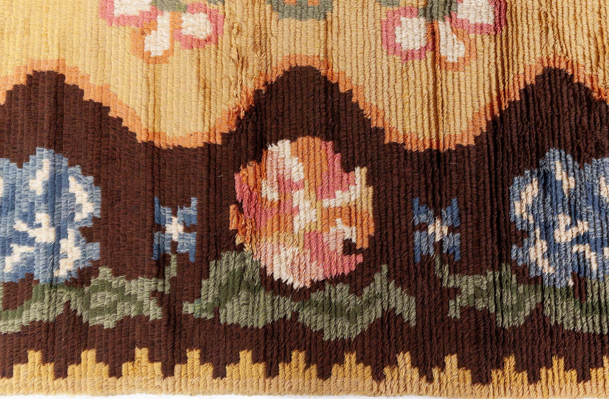 Schwedischer Rya-Teppich Doris Leslie Blau, Vintage (20. Jahrhundert) im Angebot