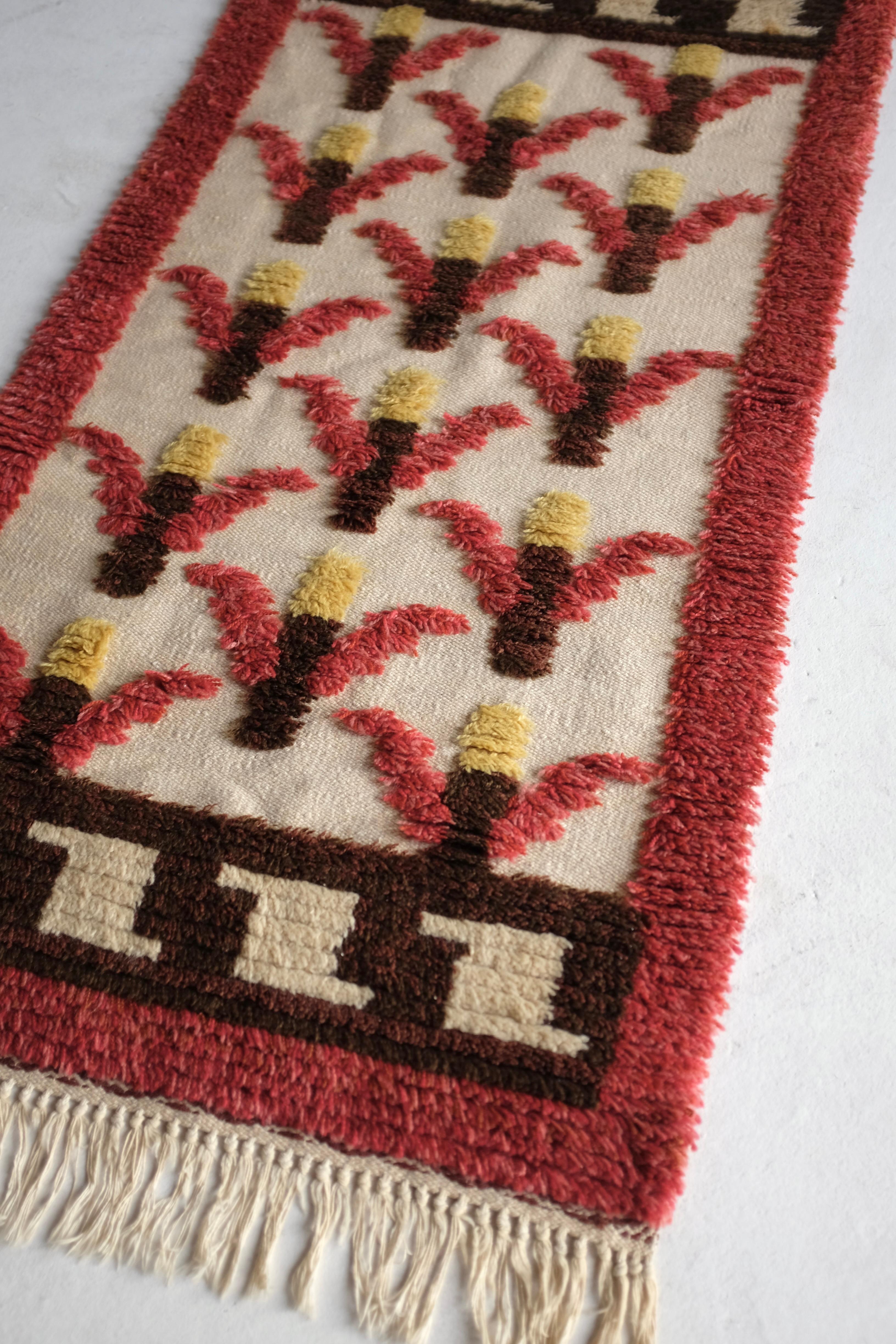 Scandinavian Modern Vintage Swedish Rya rug For Sale