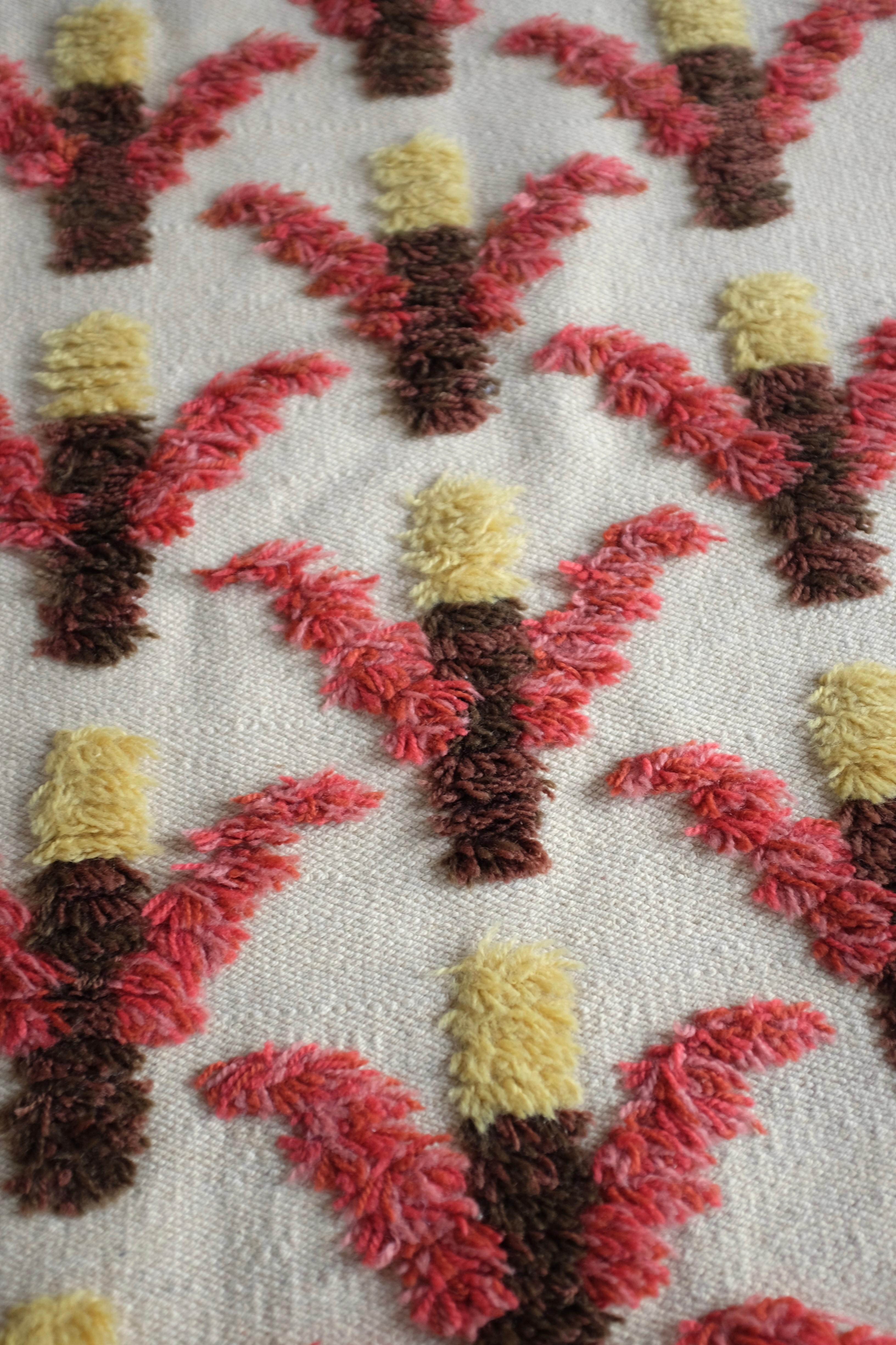 Wool Vintage Swedish Rya rug For Sale