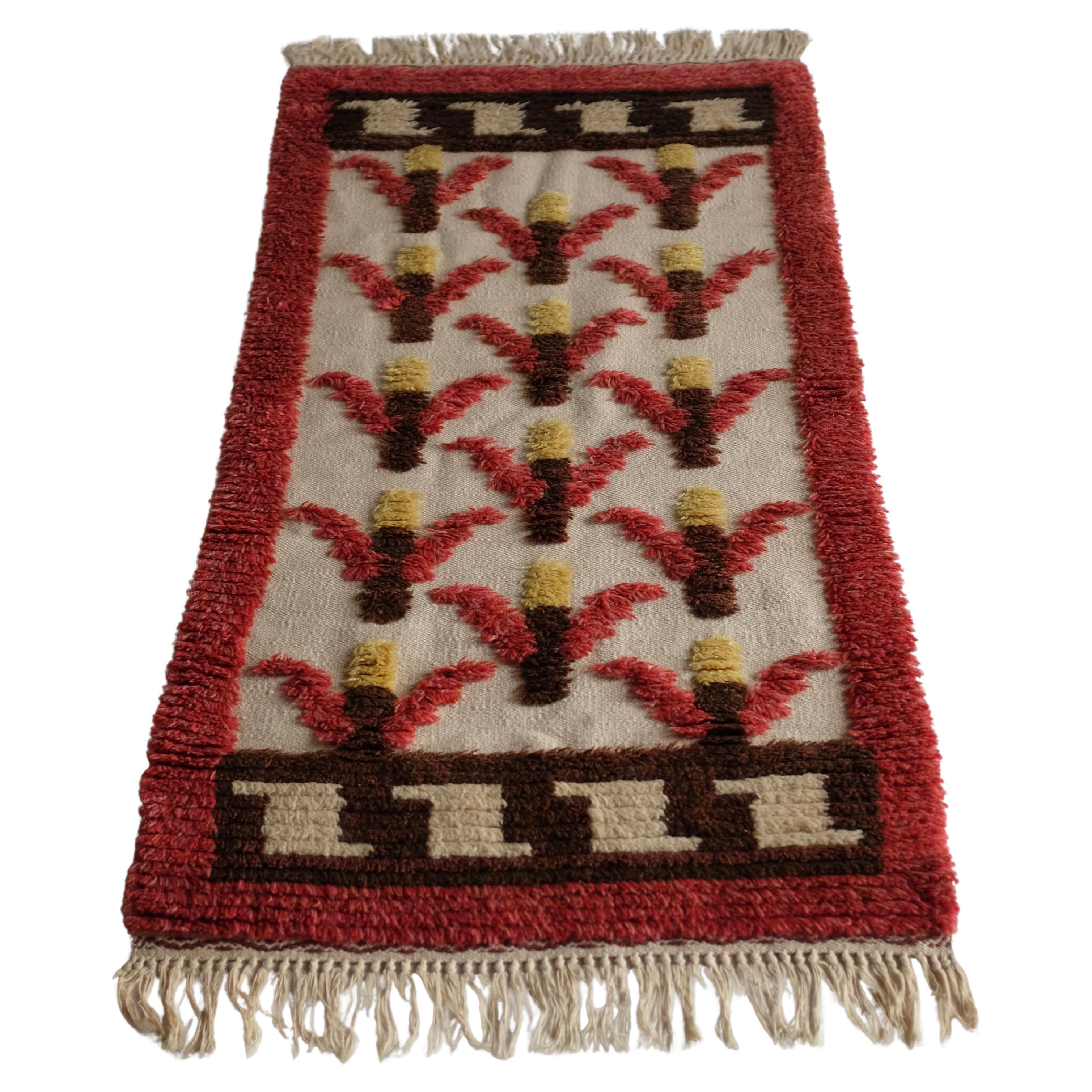 Alfombra sueca vintage Rya