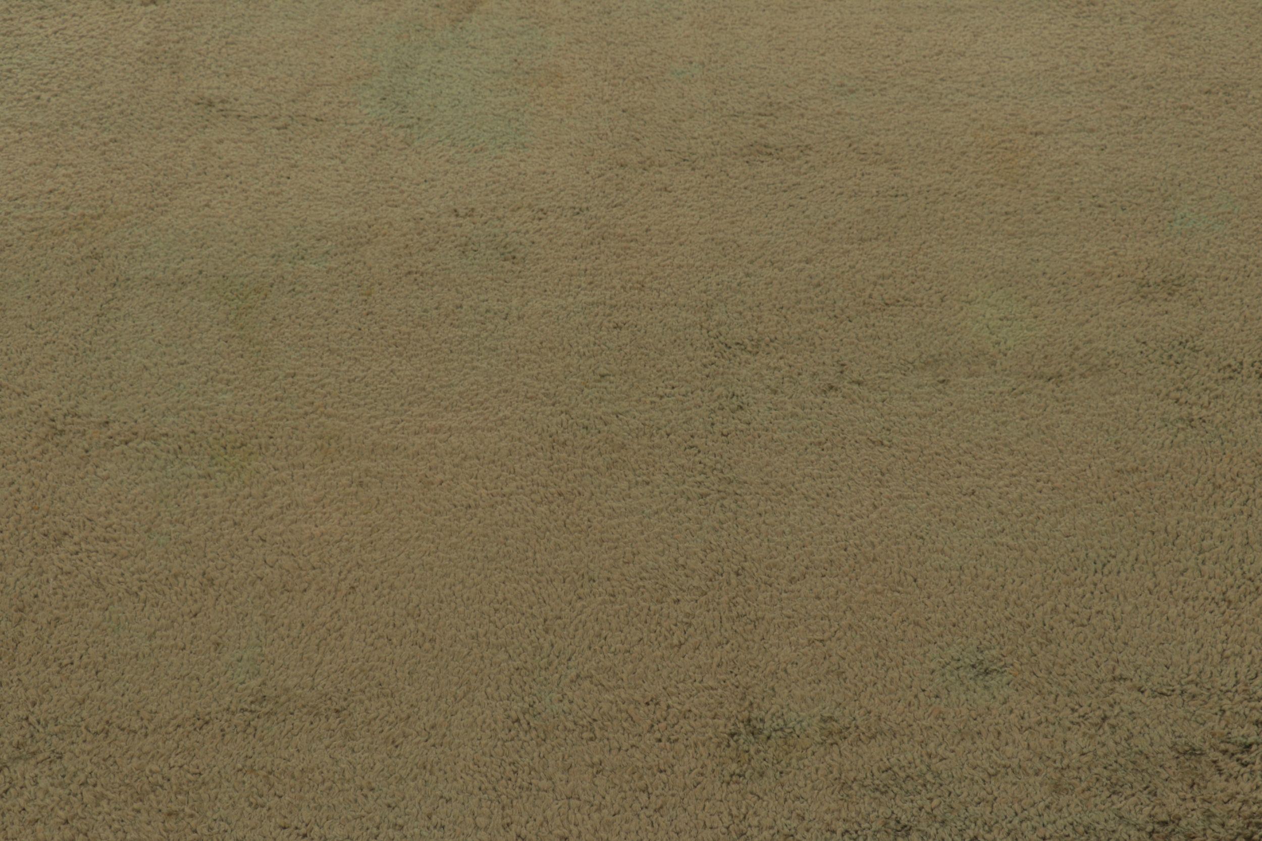 Vintage Schwedischer Rya Teppich, Grün Skandinavisch Massiv Offenes Feld - Rug & Kilim (Handgeknüpft) im Angebot