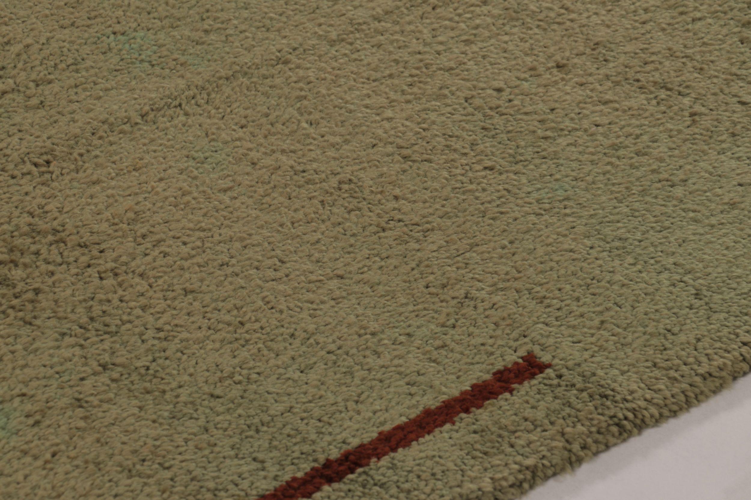 Vintage Schwedischer Rya Teppich, Grün Skandinavisch Massiv Offenes Feld - Rug & Kilim im Zustand „Gut“ im Angebot in Long Island City, NY