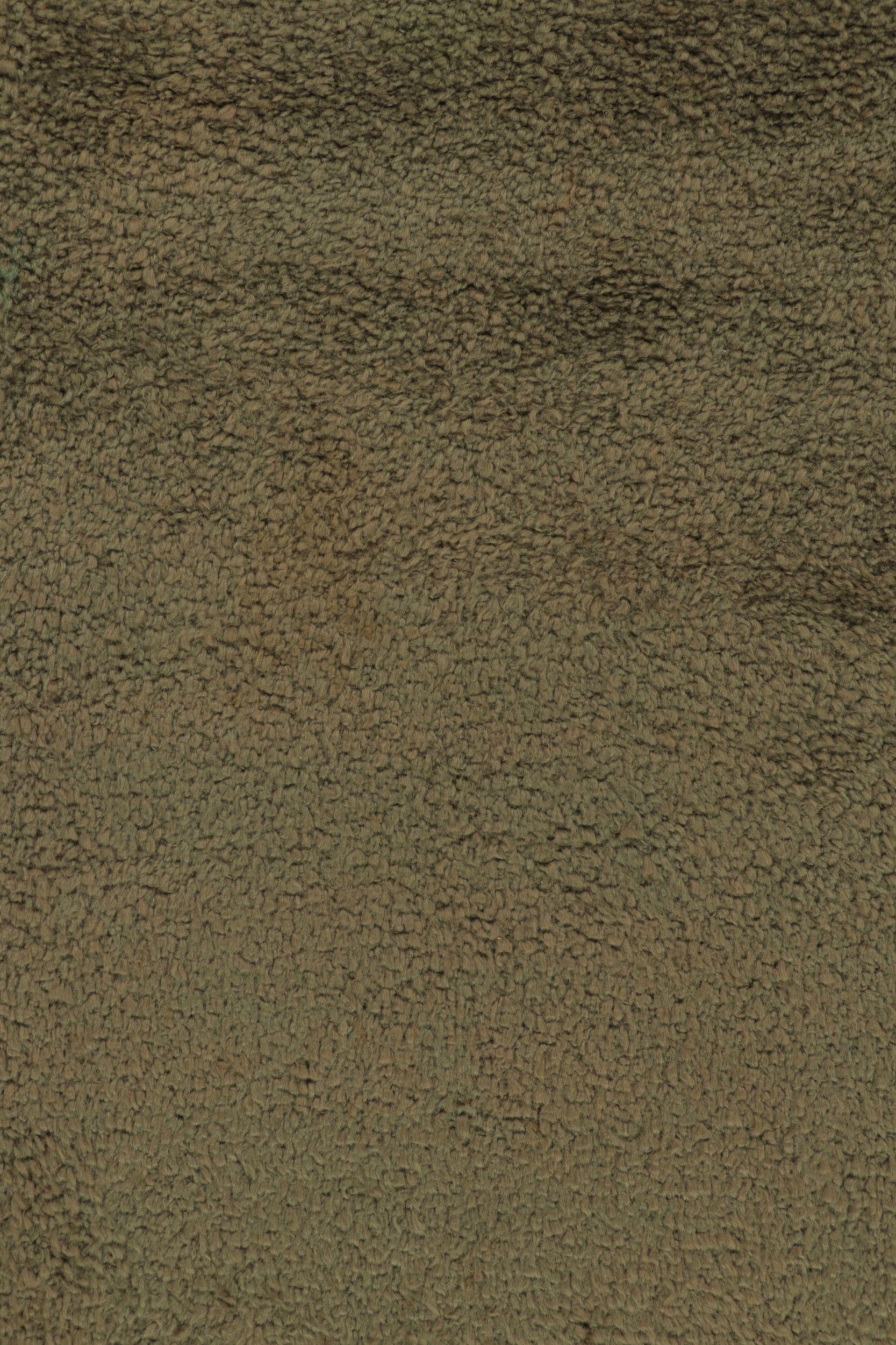 Vintage Schwedischer Rya Teppich, Grün Skandinavisch Massiv Offenes Feld - Rug & Kilim (Mitte des 20. Jahrhunderts) im Angebot