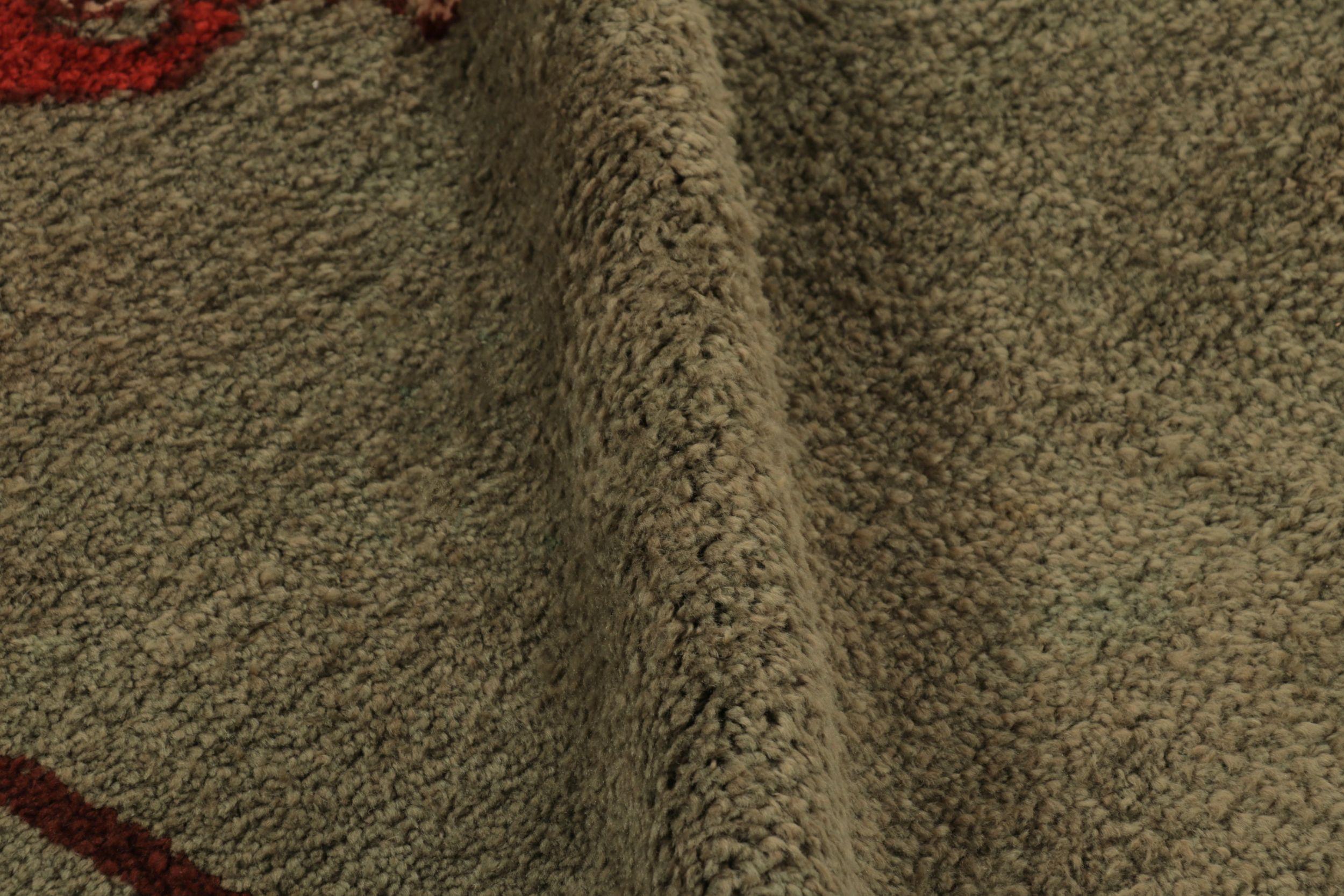 Vintage Schwedischer Rya Teppich, Grün Skandinavisch Massiv Offenes Feld - Rug & Kilim im Angebot 1