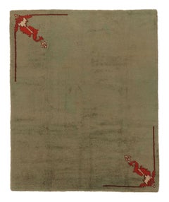 Vintage Swedish Rya Rug, Green Scandinavian Solid Open Field - Rug
Kilim