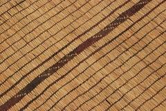 Vintage Tuareg Mat Runner, Stripes in Warm Gold and Brown Tones - Rug & Kilim