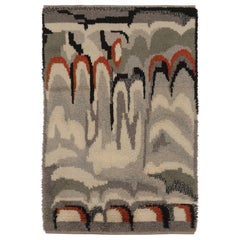 Tappeto Rya svedese vintage in beige-grigio con motivi astratti - Rug
Kilim