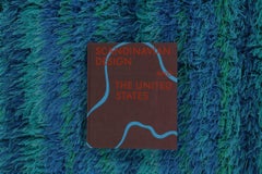 Vintage Swedish Rya Rug in Blue and Teal Striped Pattern - Rug & Kilim