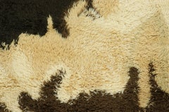 Vintage Swedish Rya Rug in Cream with Earthy Abstract Geometry - Rug & Kilim