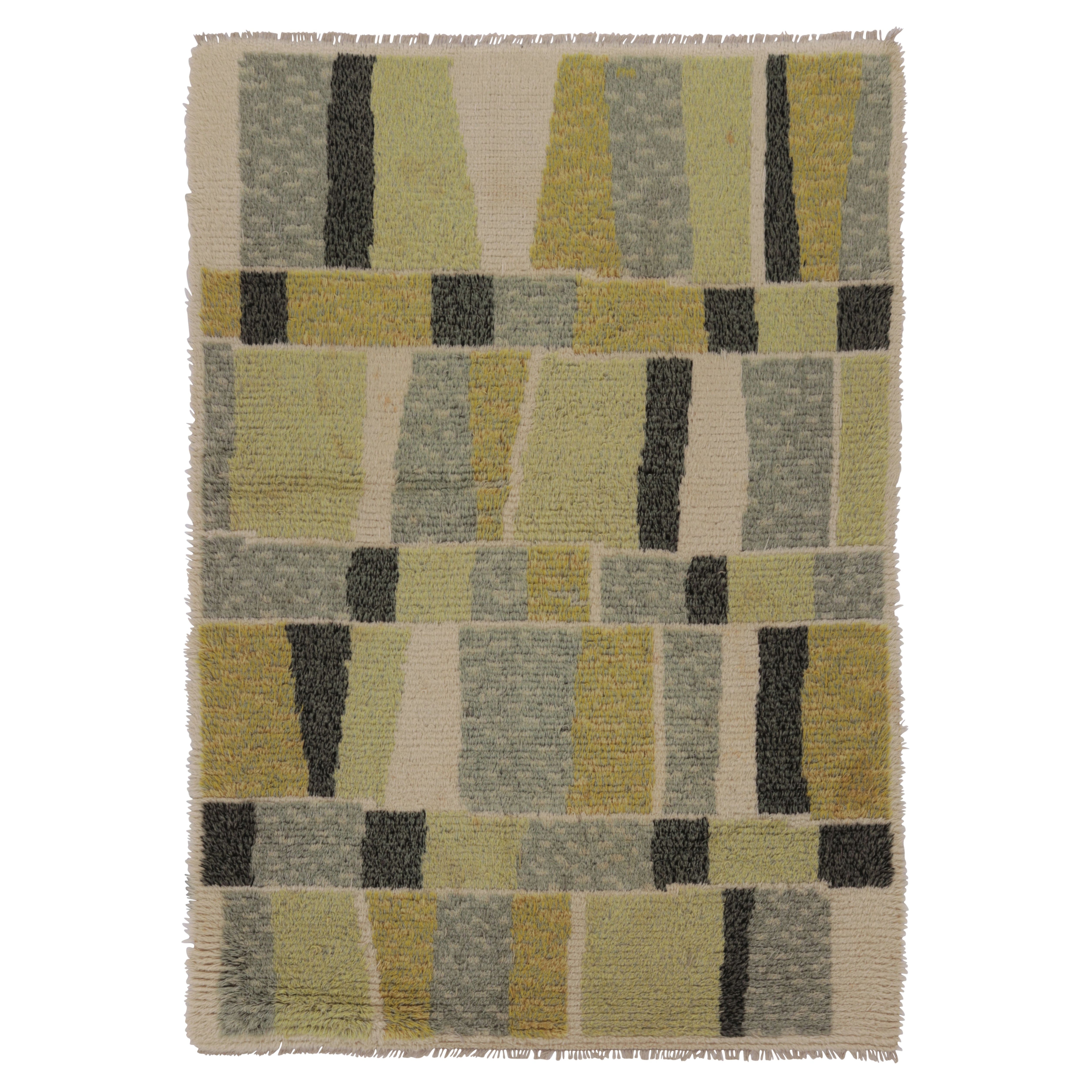 Vintage Swedish Rya Rug, Ivory with Scandinavian Abstract Geometry - Rug
Kilim