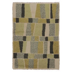 Vintage Swedish Rya Rug, Ivory with Scandinavian Abstract Geometry - Rug
Kilim