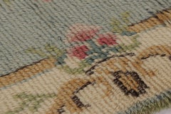 Schwedischer Vintage-Rya-Teppich, elfenbeinfarben mit skandinavischem Blumenmuster - Rug & Kilim