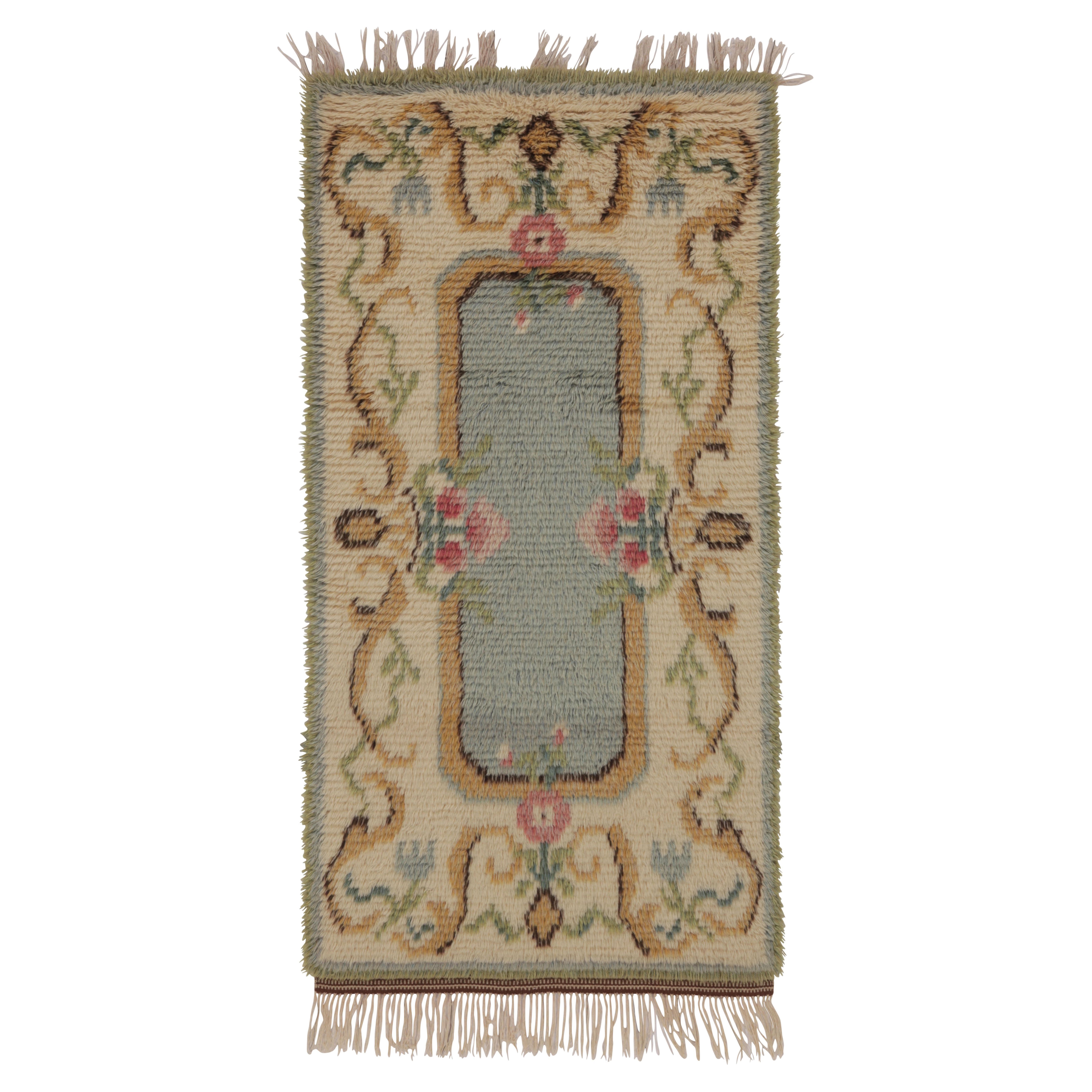 Schwedischer Vintage-Rya-Teppich, elfenbeinfarben mit skandinavischem Blumenmuster - Rug
Kilim
