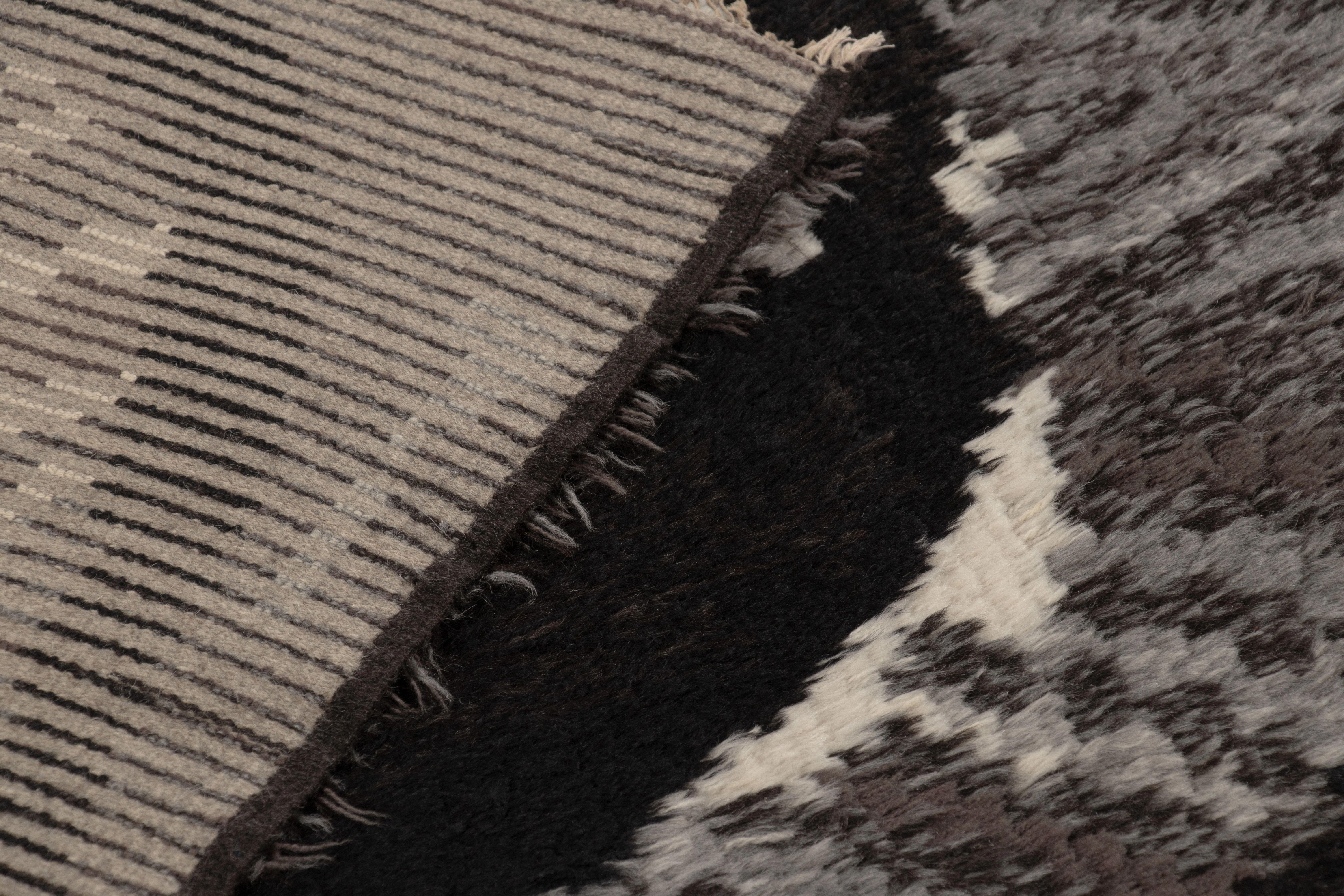 Lana Tappeto Rya svedese vintage, monocromatico astratto - Rug & Kilim in vendita