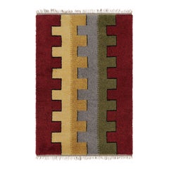 Vintage Swedish Rya Rug, Playful Scandinavian Geometric Patterns - Rug & Kilim