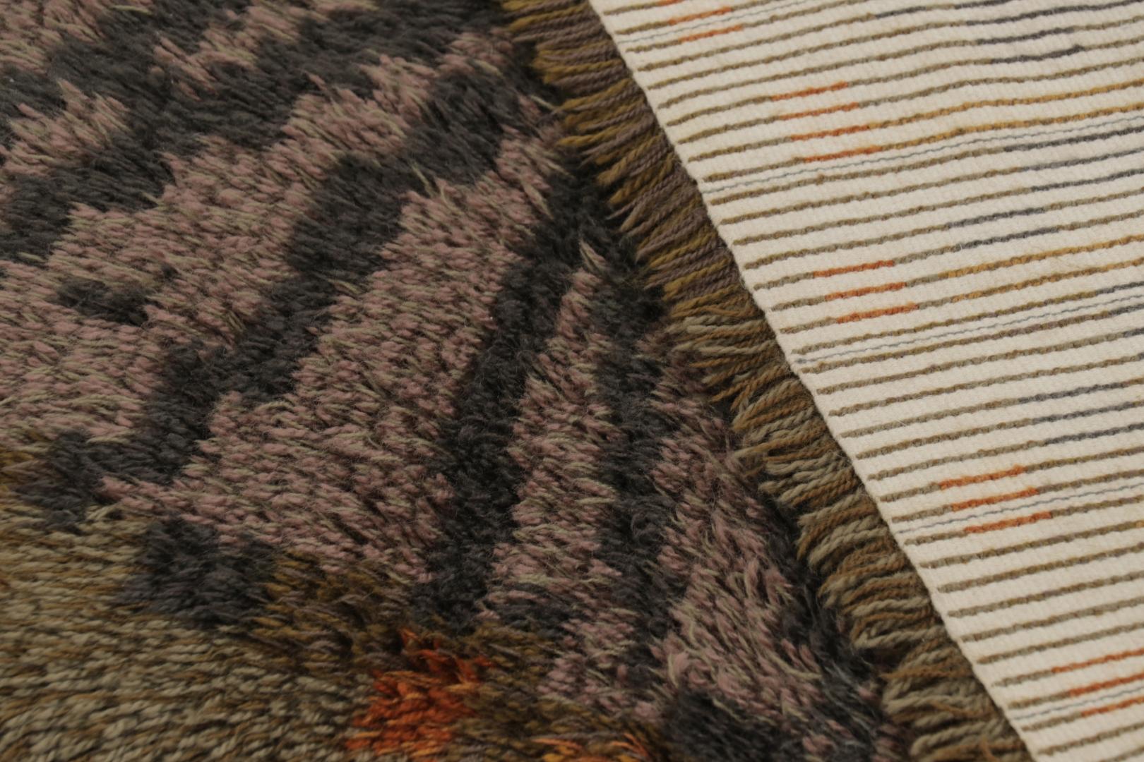 Metà XVII secolo Tappeto Rya svedese vintage, design scandinavo retrò - Rug & Kilim in vendita