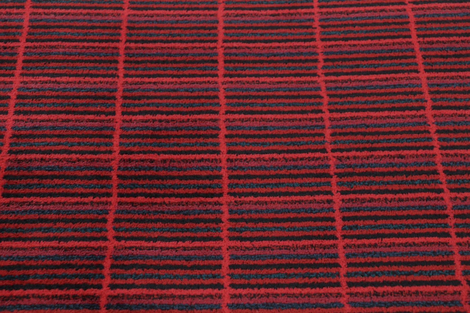 Alfombra sueca vintage Rya, motivos geométricos escandinavos en gris - Rug & Kilim Sueco en venta