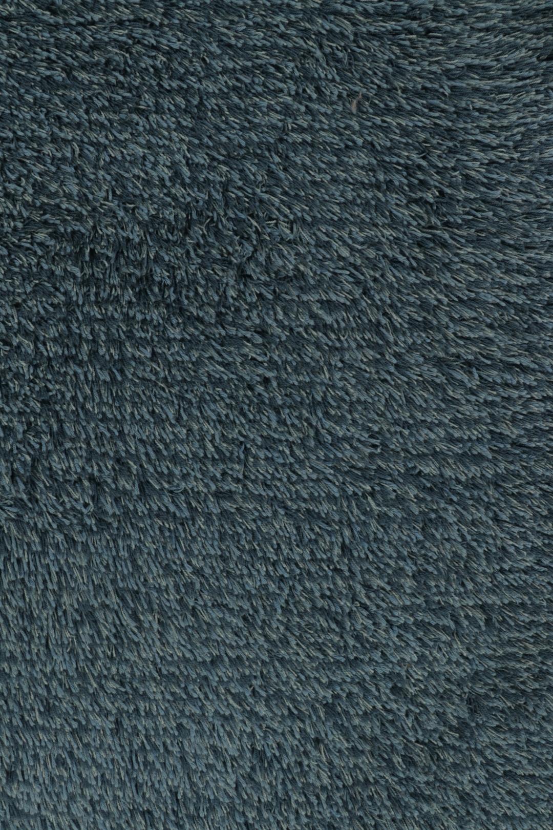 Alfombra sueca vintage Rya, diseño sólido escandinavo en azul turquesa - Rug & Kilim Sueco en venta