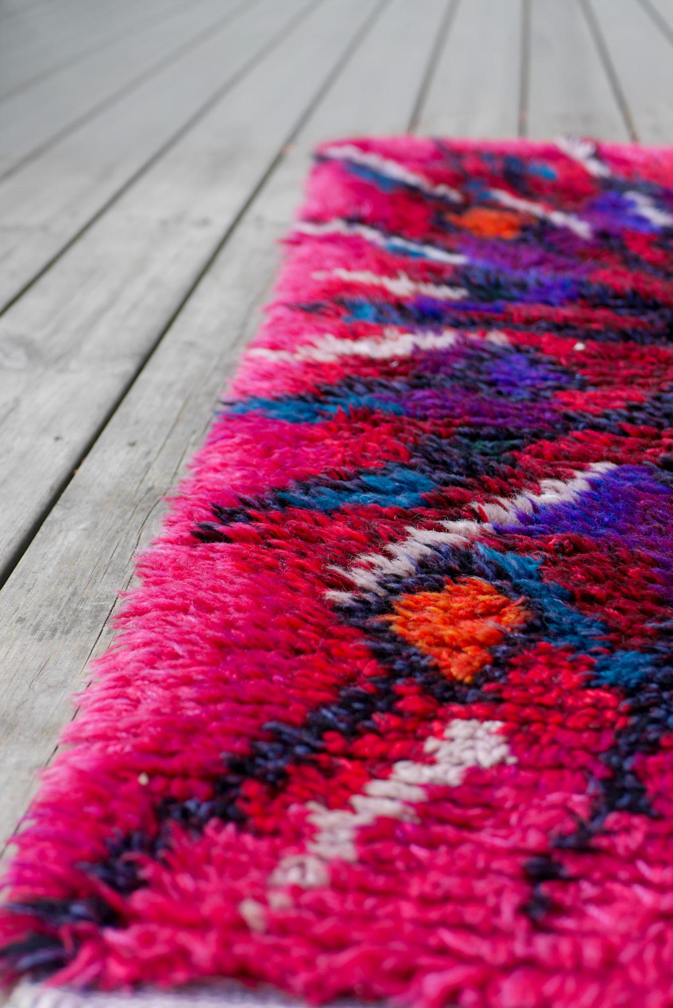 Tappeto vintage svedese Rya Tibet, Krokus Flower di Ingrid Jagarz per Mark Rya 1960 in vendita 2