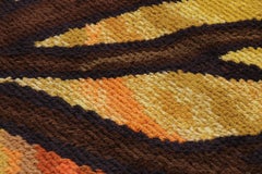 Vintage Swedish Rya Rug, Tree and Landscape in Sunset Palette – Rug & Kilim