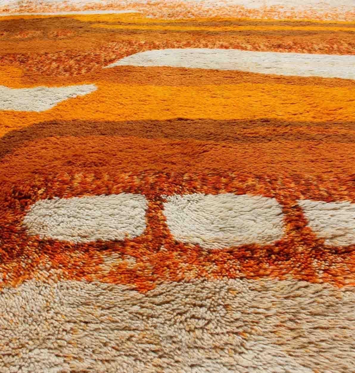 burnt orange and cream rug