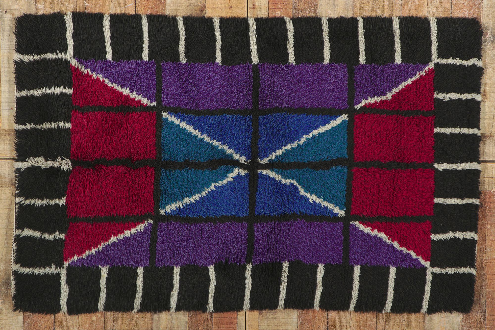 Lana 1960 The Modern Scandinavian Modern Swedish Rya Abstract Style Textile Art in vendita
