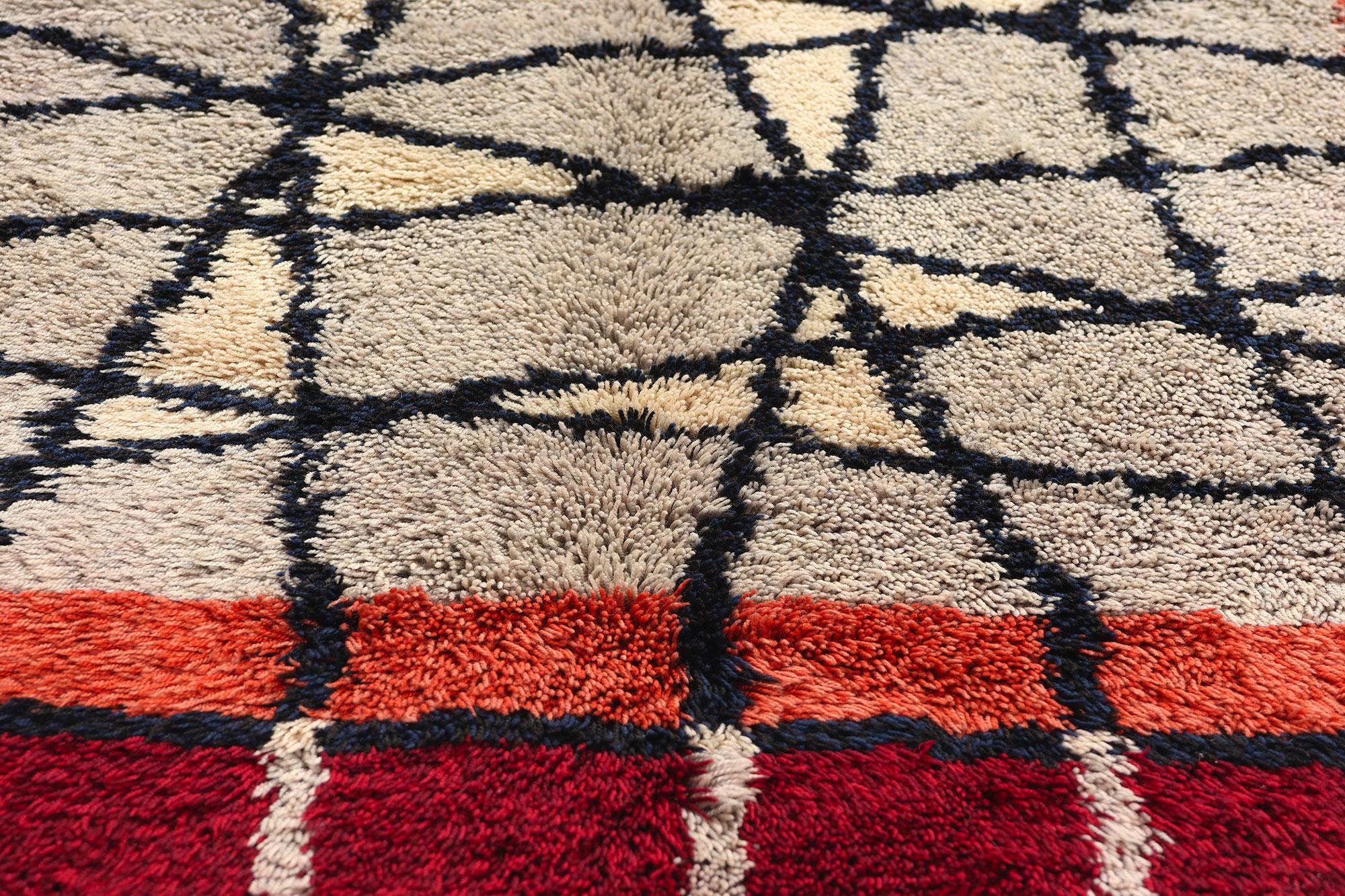 Ulla Kronlof Vintage Abstract Scandinavian Modern Swedish Rya Rug In Good Condition For Sale In Dallas, TX