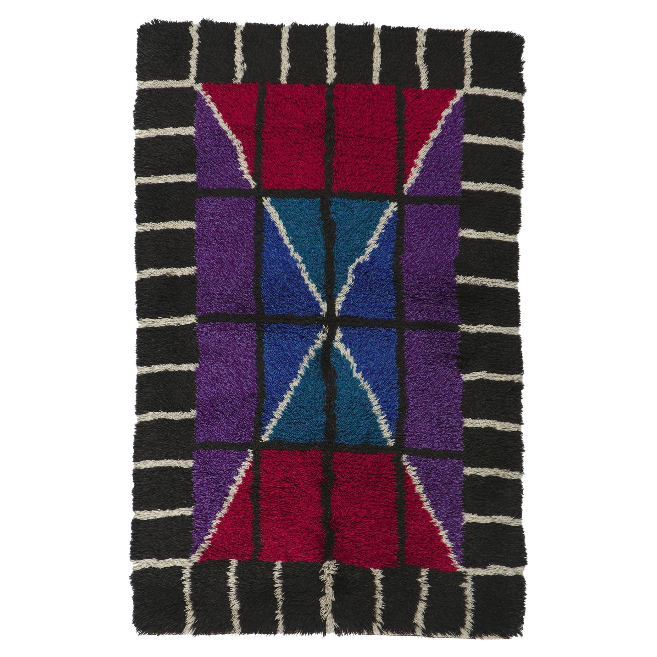 1960's Scandinavian Modern Swedish Rya Abstract Style Textile Art
